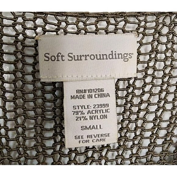 Size Small Soft Surroundings Bronze Crochet Knit Top Beach Coverup - Picture 3 of 4